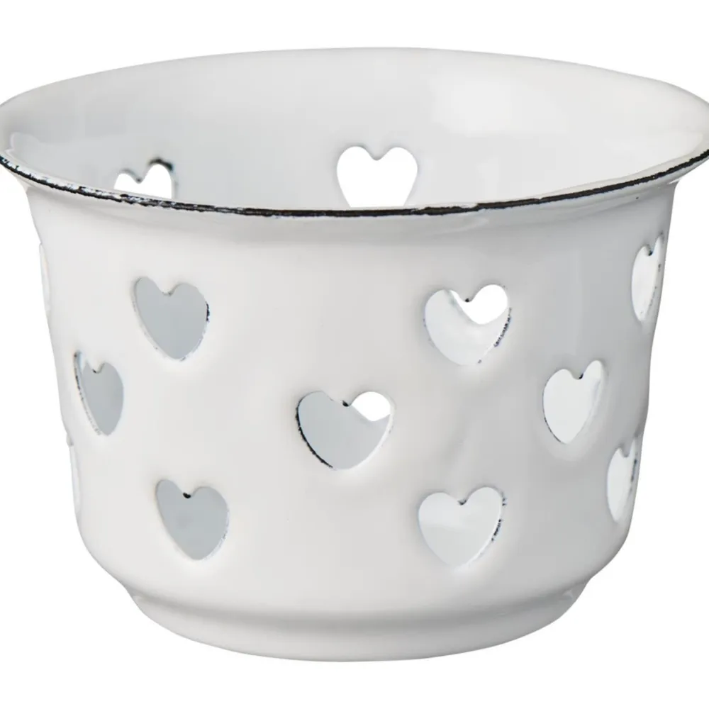 IB Laursen Kerzenhalter für Teelicht mit Herzen Emaille