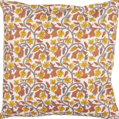 IB Laursen Kissenbezug Annika mit grauen, gelben und orangen Weinreben