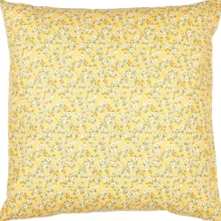 IB Laursen Kissenbezug hellgelb mit weißen Blumen