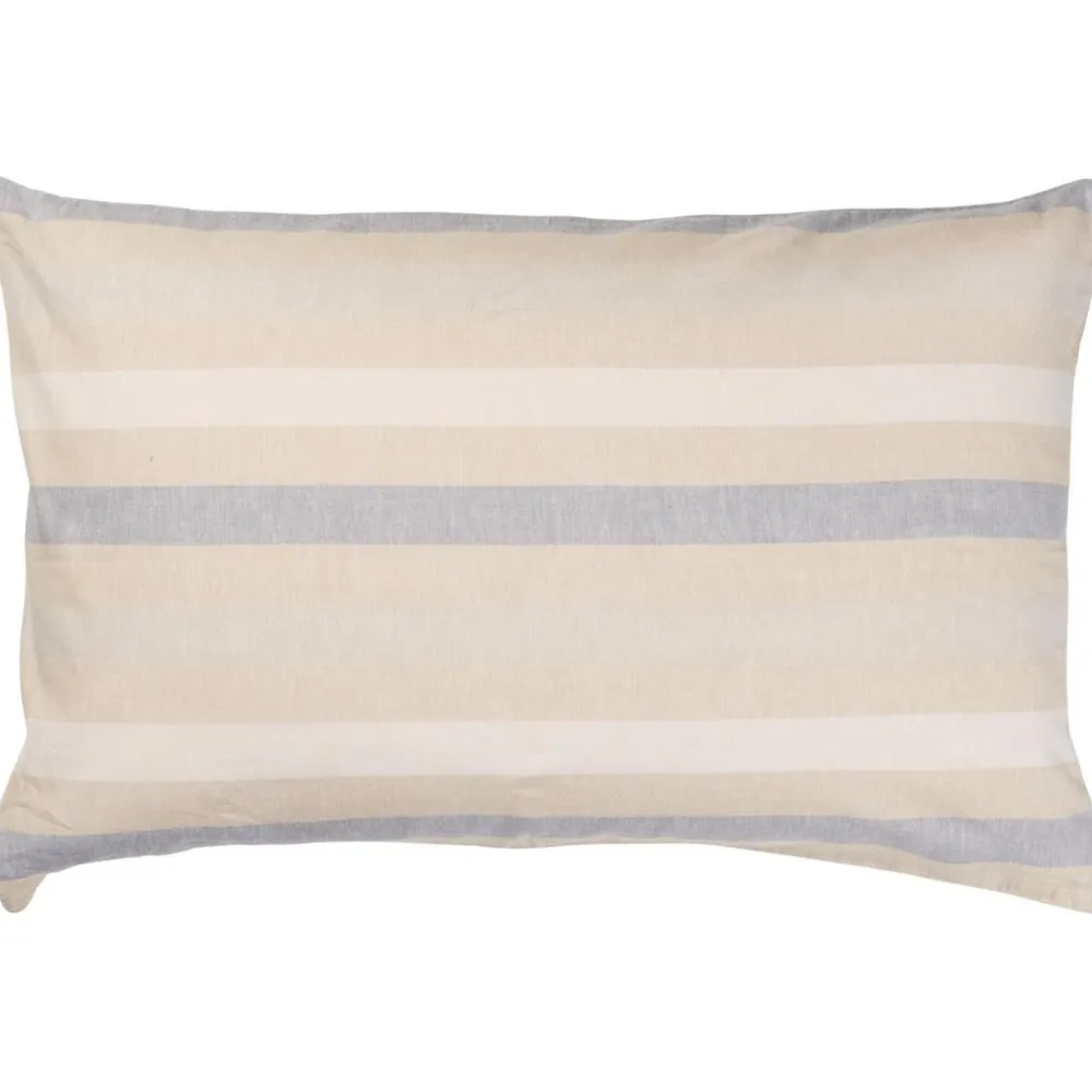 IB Laursen Kissenbezug natur mit weißen und hellblauen Streifen