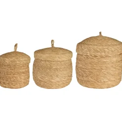 IB Laursen Korbsatz mit Deckel 3er Set Seegras