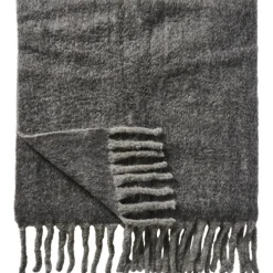 IB Laursen Plaid aus Wolle mit Fransen