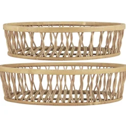 IB Laursen Rundes Bambustablett 2er Set