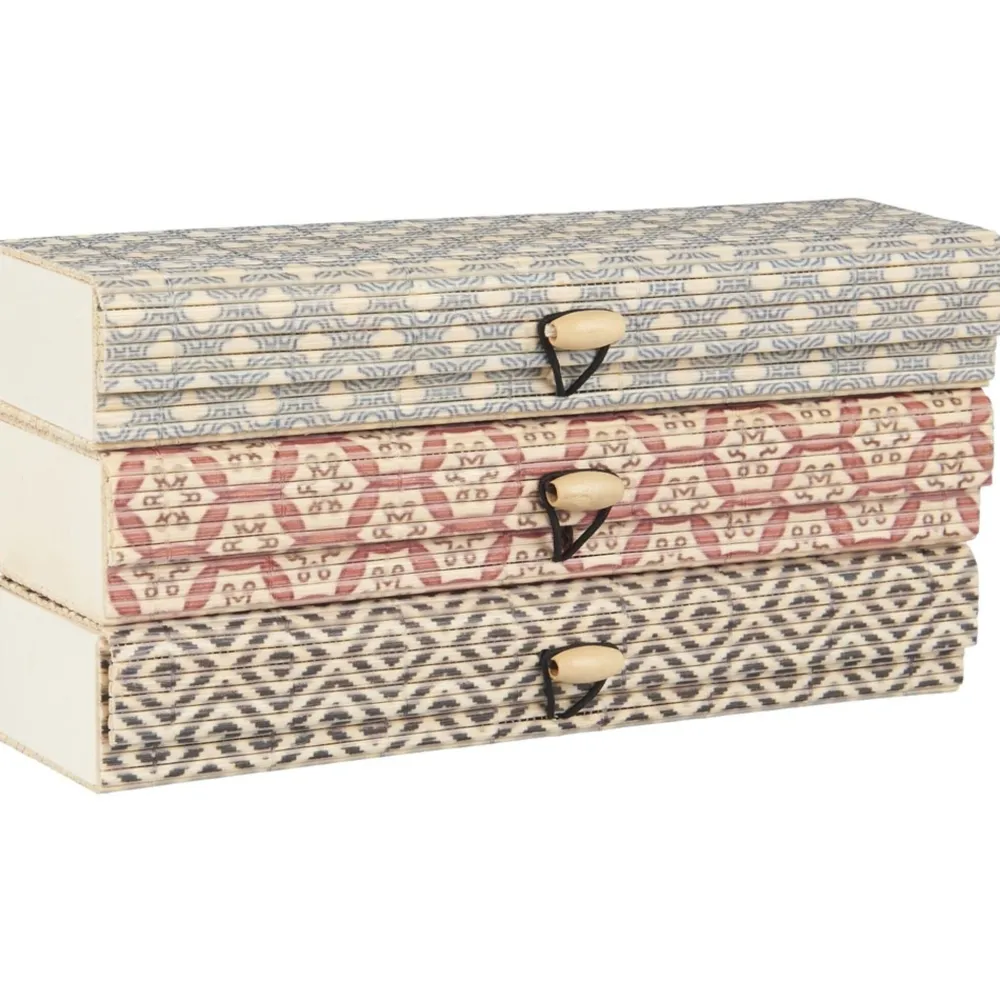 IB Laursen Schachtel, 3er Set mit Muster länglich Bambus