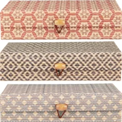 IB Laursen Schachteln 3er Set mit Muster viereckig Bambus