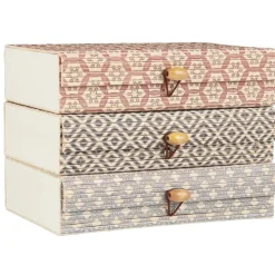 IB Laursen Schachteln 3er Set mit Muster viereckig Bambus