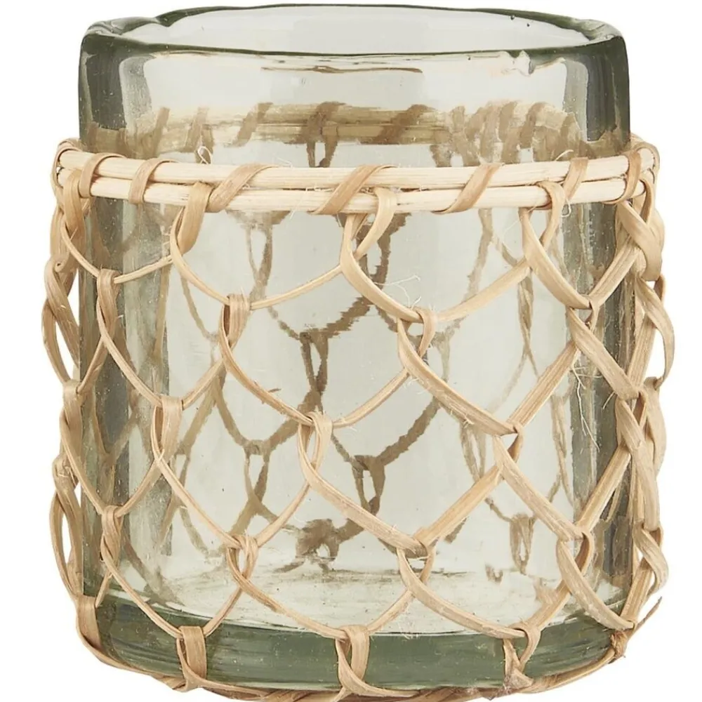 IB Laursen Teelichthalter mit Bambus mundgeblasen