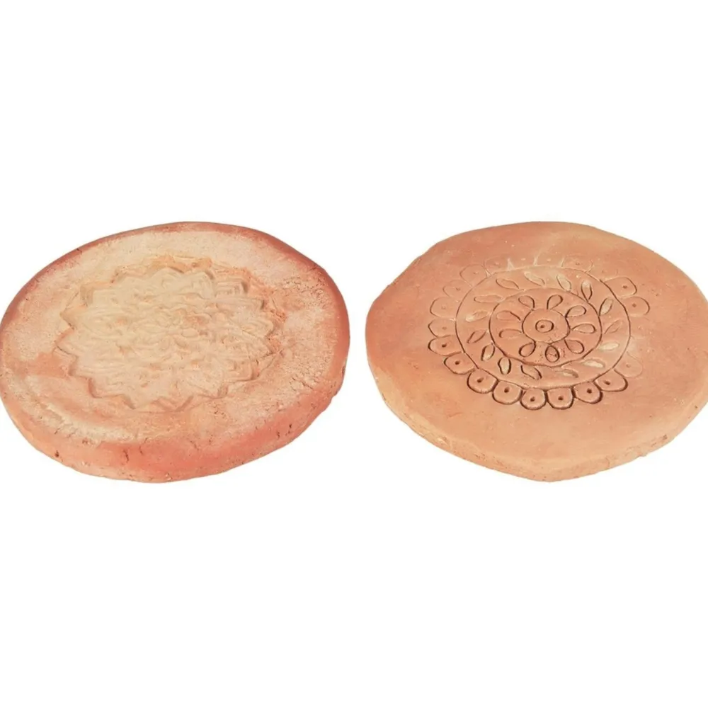 IB Laursen Terrakotta Untersetzer Unika mit Muster