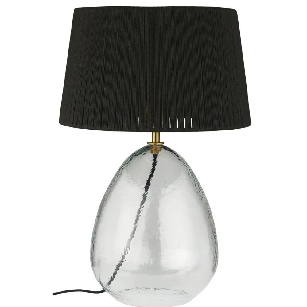 IB Laursen Tischlampe Kairo Glas mit Juteschirm