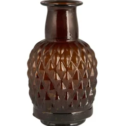 IB Laursen Vase mit langem Hals Karomuster mundgeblasen