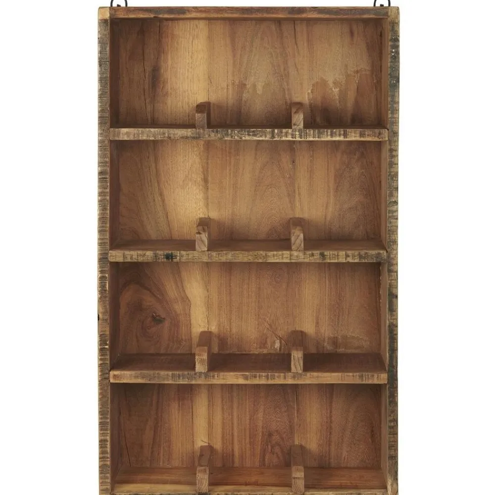 IB Laursen Wandregal aus Holz mit 4 Ablagen und Fachteilern UNIKA