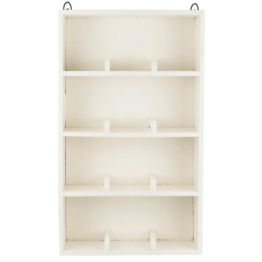 IB Laursen Wandregal aus Holz mit 4 Ablagen und Fachteilern UNIKA