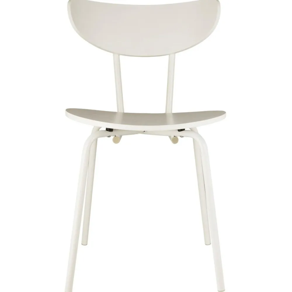 IB Laursen Weißer Stuhl aus Sperrholz, stapelbar