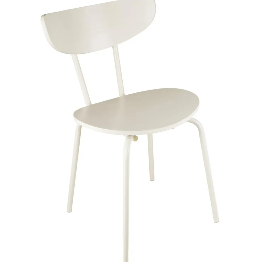 IB Laursen Weißer Stuhl aus Sperrholz, stapelbar
