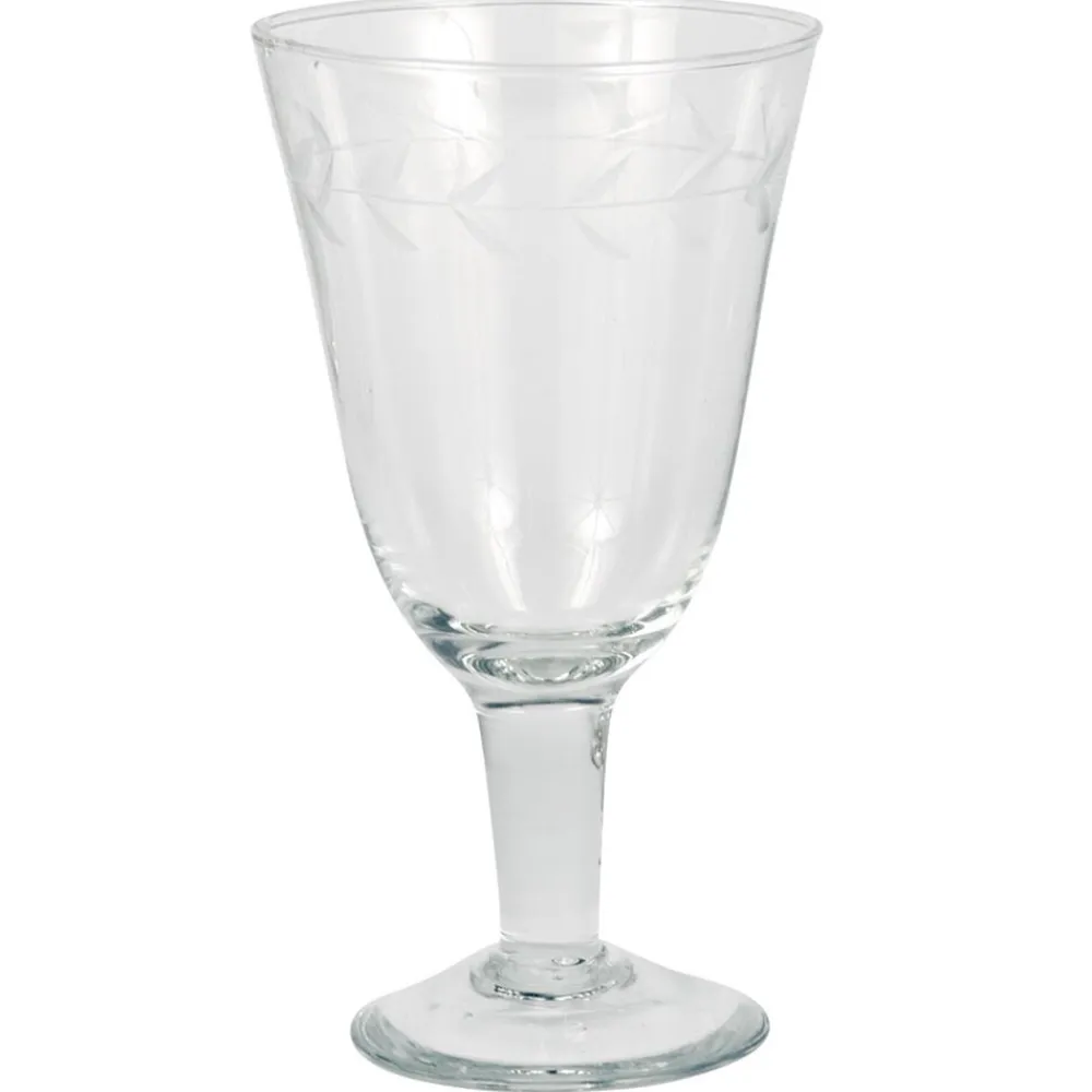 IB Laursen Weißweinglas mit Blattkante geschliffen