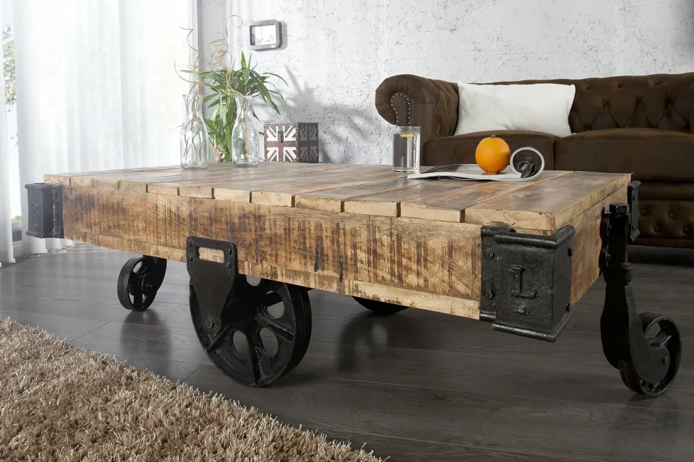 Invicta Couchtisch Railway Mango