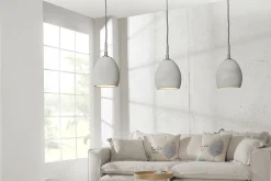 Invicta Hängeleuchte Cement grau 3er