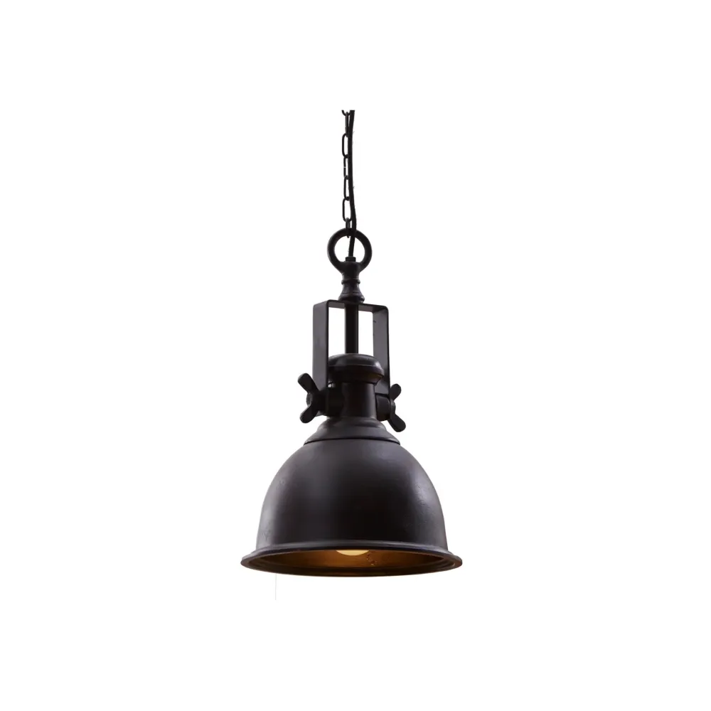 Invicta Pendelleuchte Industrial Metall schwarz Industriestil