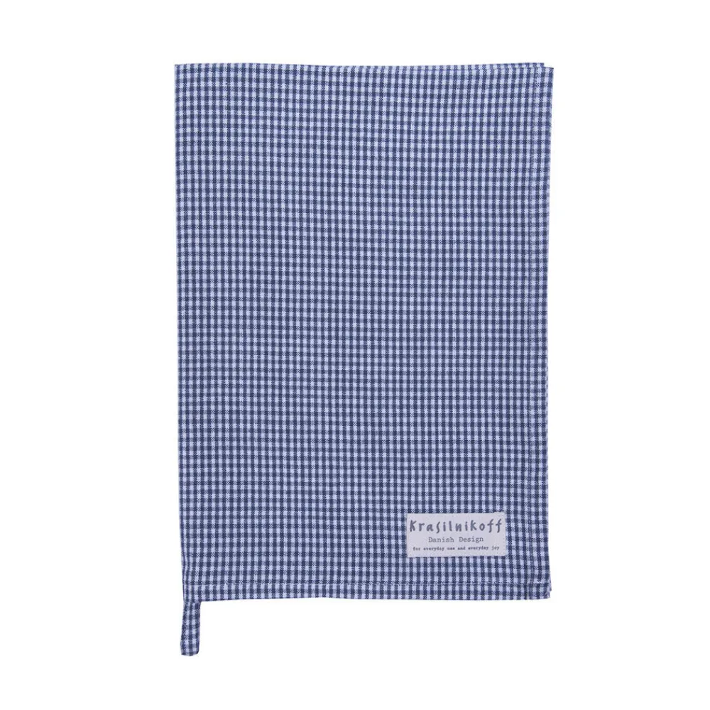 Krasilnikoff Geschirrhandtuch kleinkariert aus Baumwolle