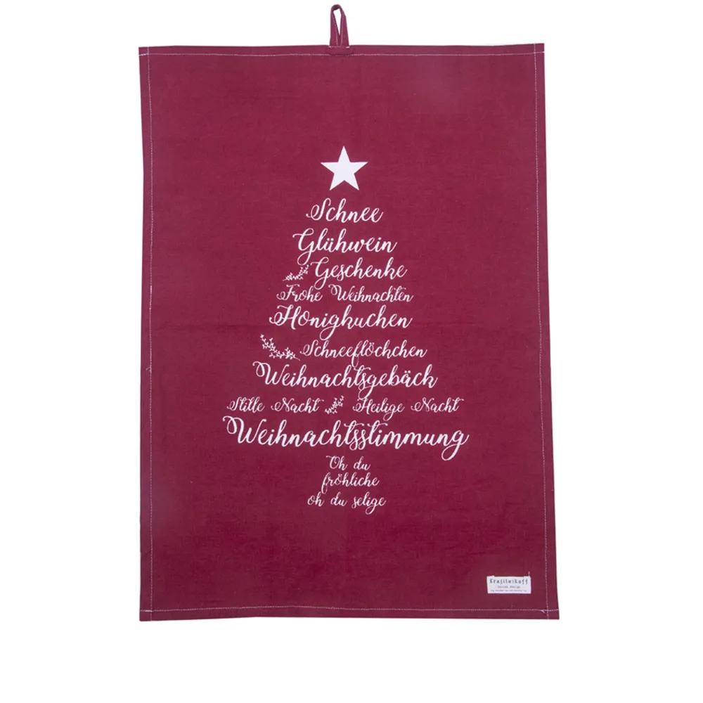 Krasilnikoff Geschirrhandtuch Christmas Words