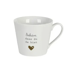 Krasilnikoff Happy Cup Tasse mit Henkel, Schön dass du da bist