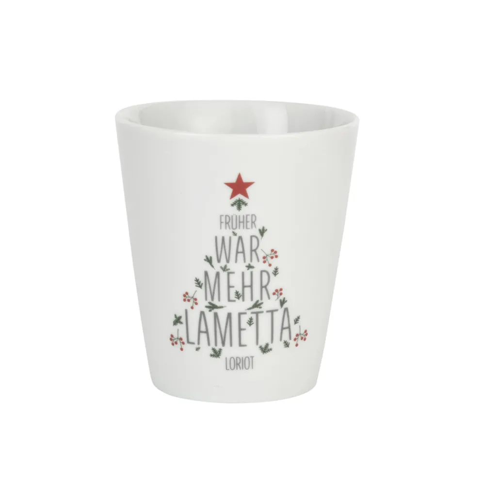 Krasilnikoff Happy Mug Becher Früher war mehr Lametta