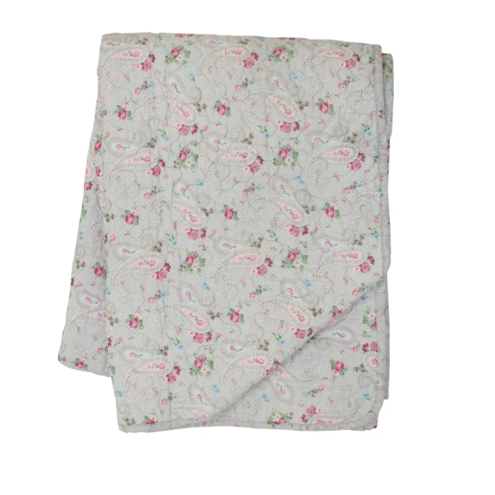Krasilnikoff Quilt mit Paisley Muster, Pink-Grey