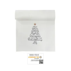 Krasilnikoff Tischläufer Christmas Words, Weiß