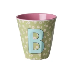 RICE Buchstaben-Becher mit Blumen Medium