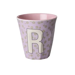 RICE Buchstaben-Becher mit Blumen Medium