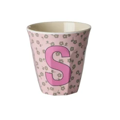RICE Buchstaben-Becher mit Blumen Medium