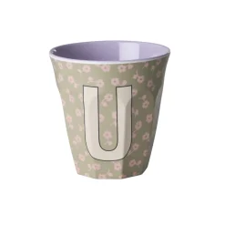 RICE Buchstaben-Becher mit Blumen Medium