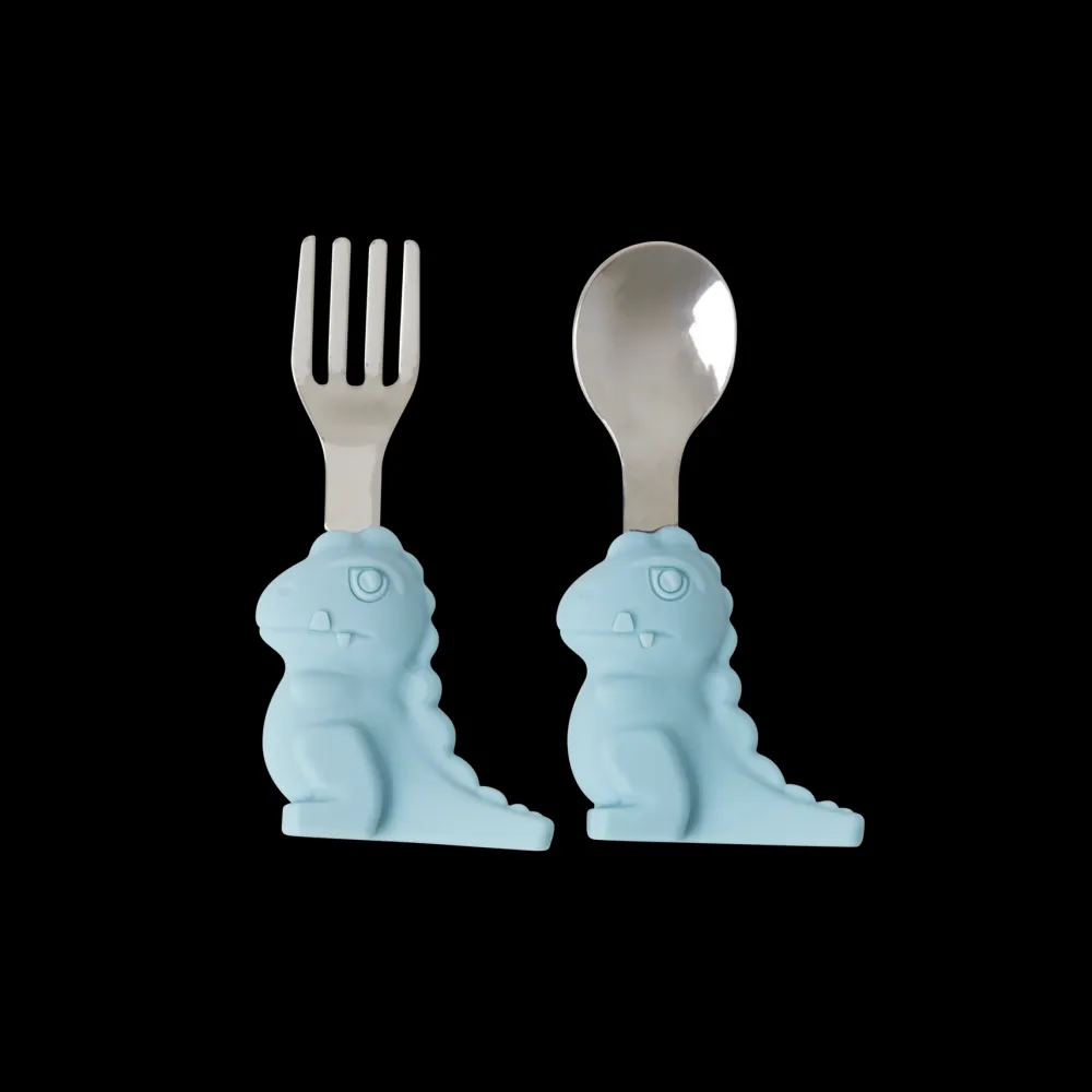 RICE Dino Kinder Besteck Geschenkbox