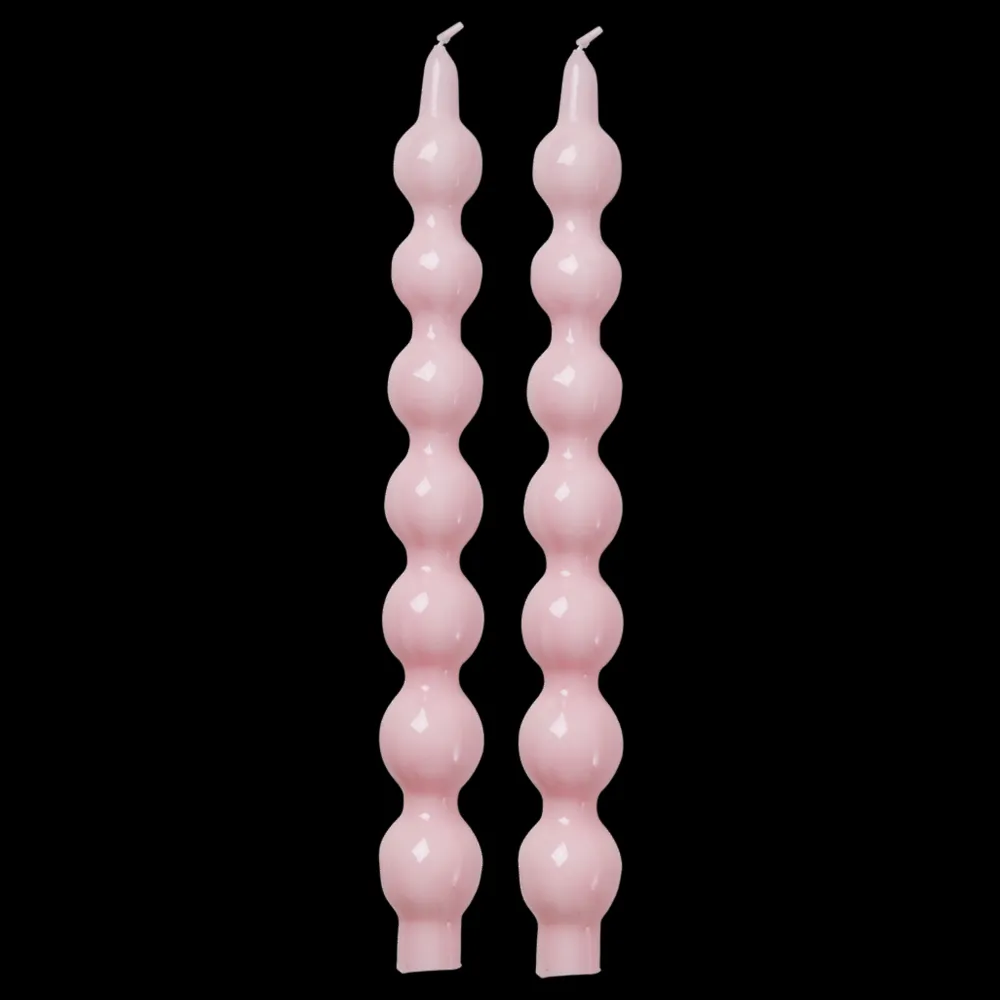 RICE Geschwungene Kerzen 2er Pack