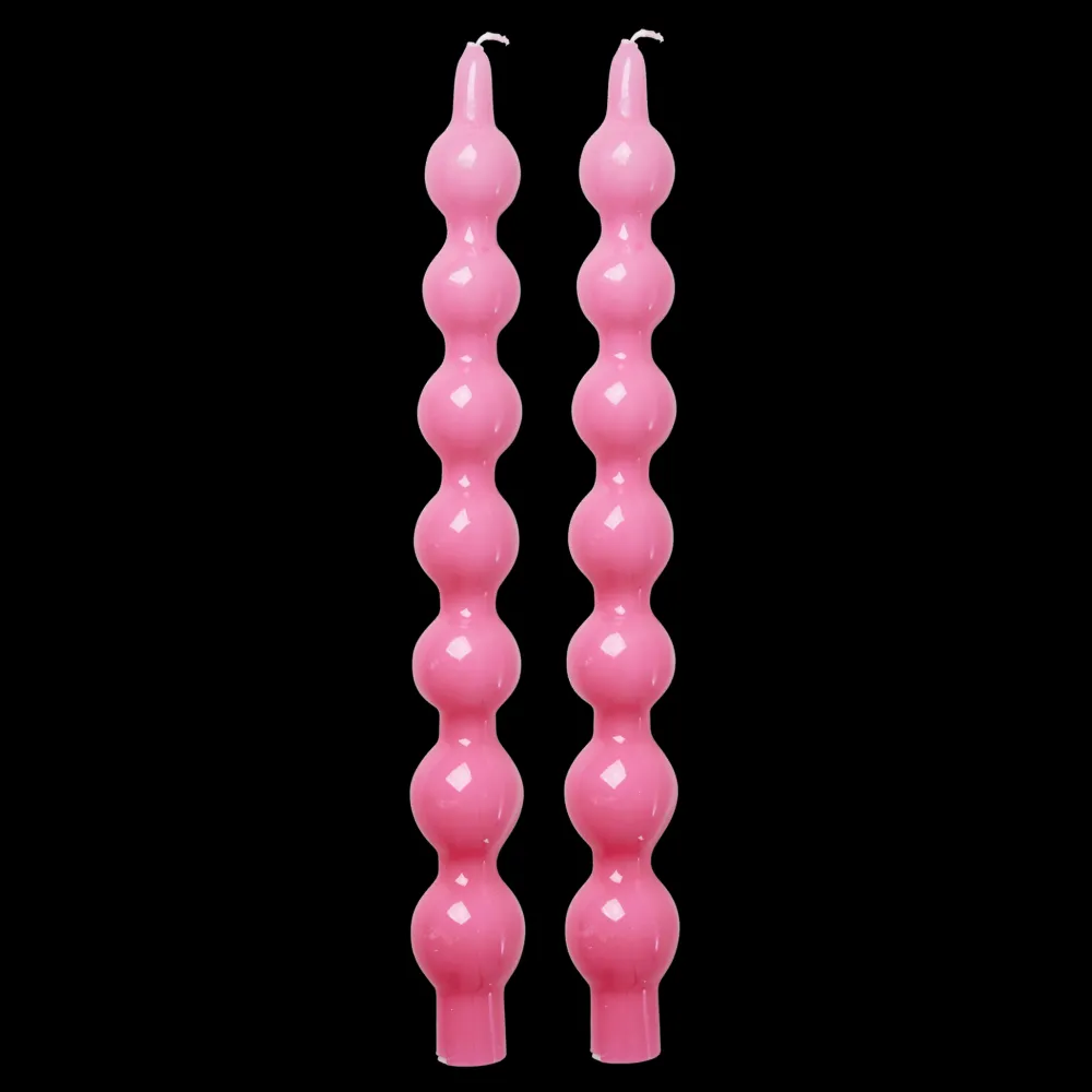 RICE Geschwungene Kerzen 2er Pack