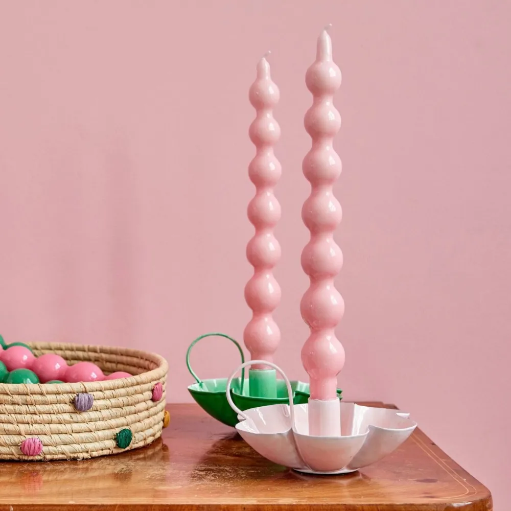 RICE Geschwungene Kerzen 2er Pack