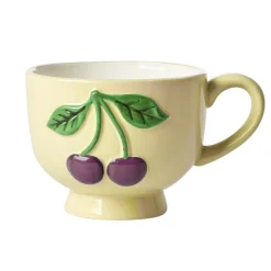 RICE Keramik Becher mit Kirschen