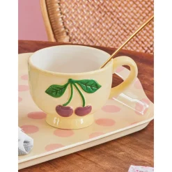 RICE Keramik Becher mit Kirschen