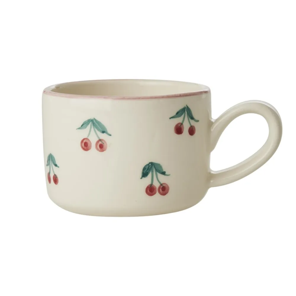 RICE Keramik Cappuccino Tasse Kirschen