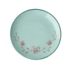 RICE Keramik Kuchenteller Handgemalt Blume Mint