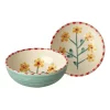 RICE Keramik Schale mit Handgemalter Gelbe Blume