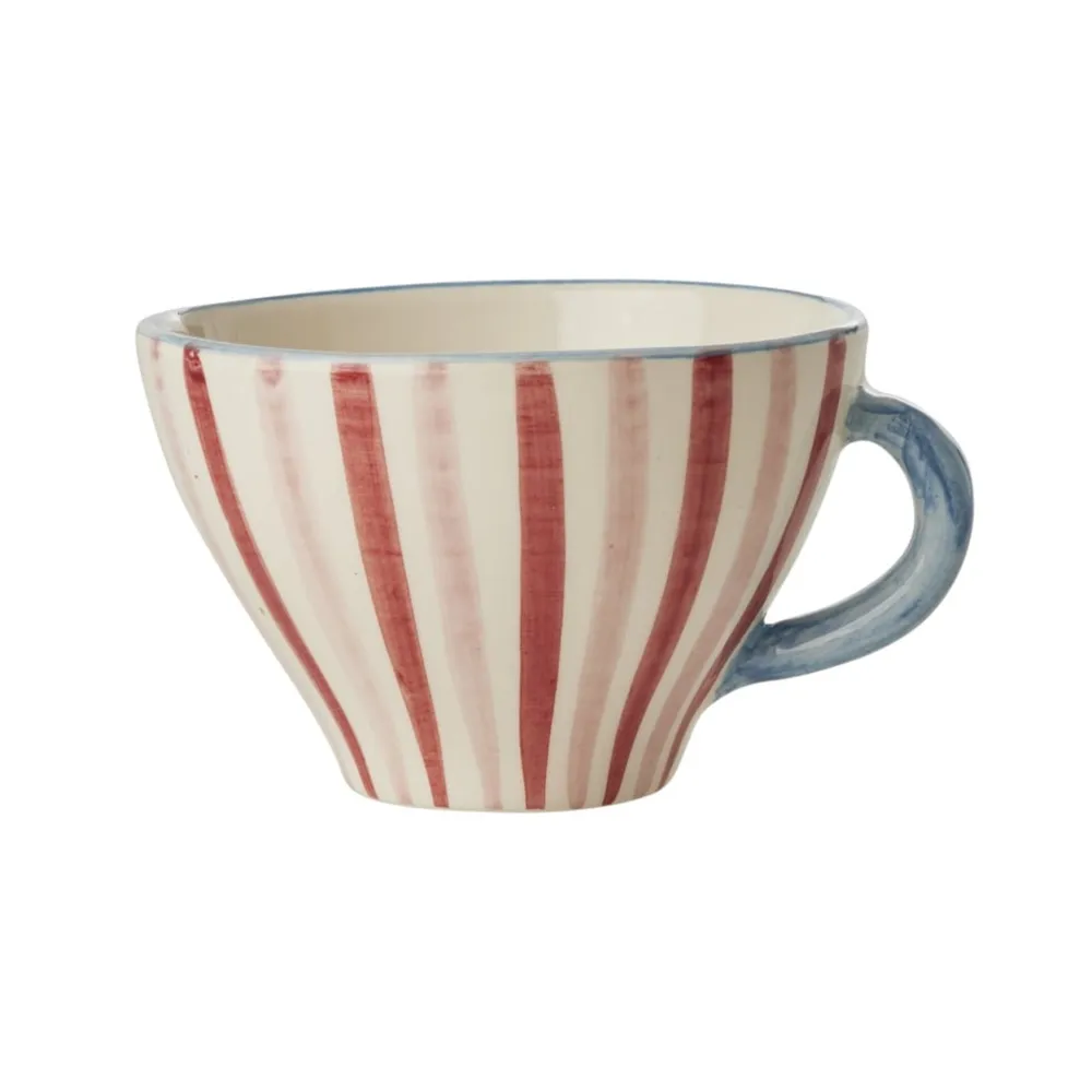 RICE Keramik Teetasse Handbemalt Stripes