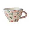 RICE Keramik Teetasse mit Handgemalten Blumen