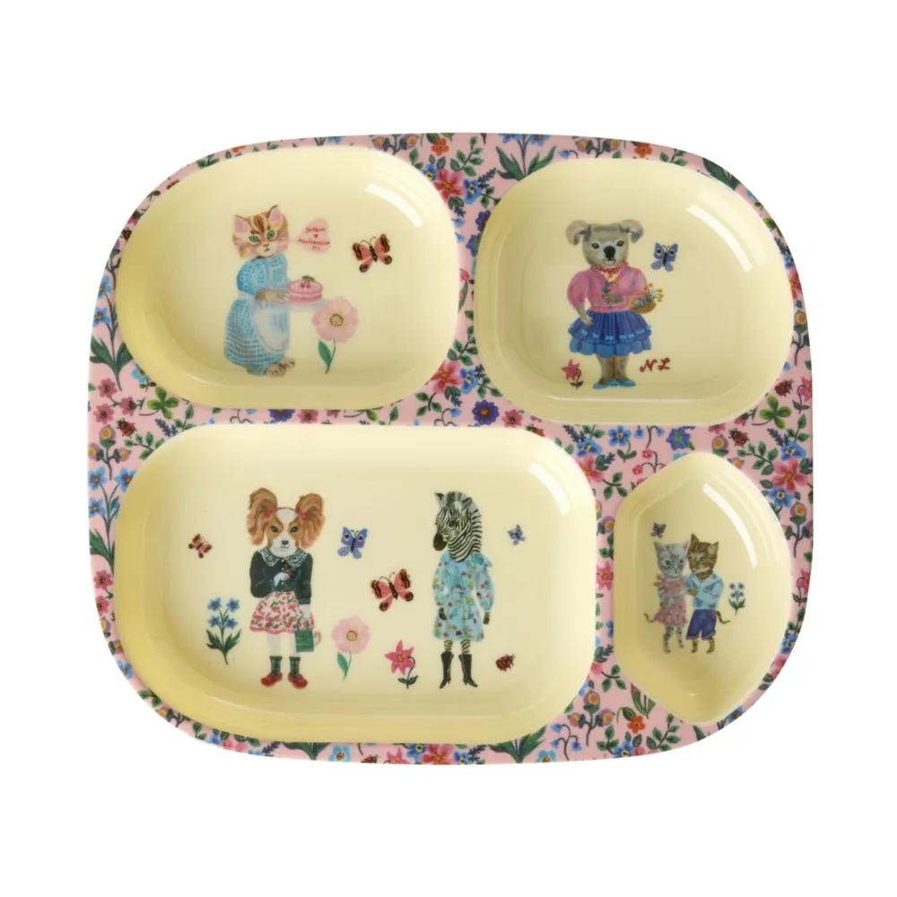 RICE Kinderteller mit 4er Einteilung Nathalie Lété