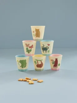 RICE Kleine Melamin Becher Sweet Jungle Print - 6er Set