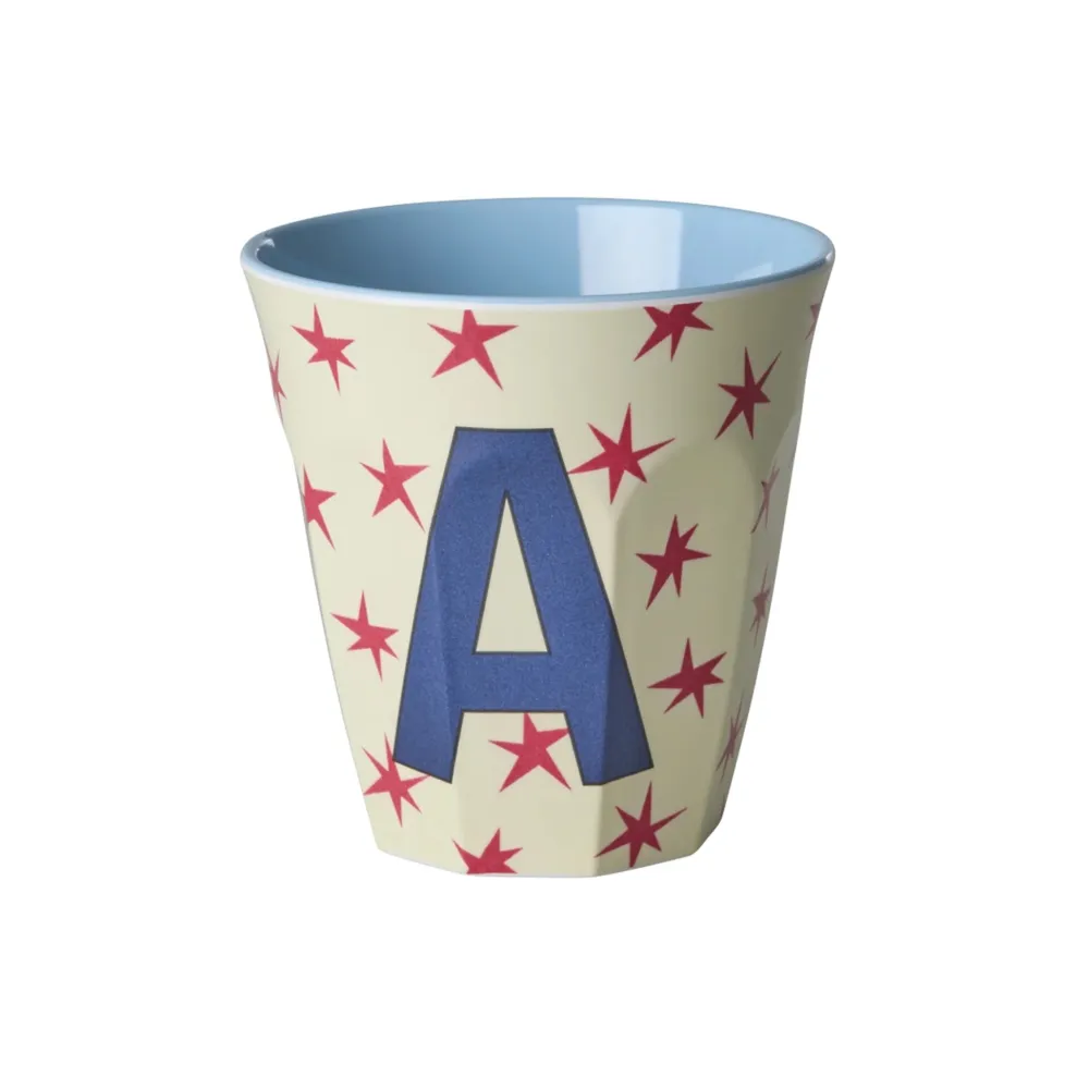 RICE Melamin Buchstabenbecher Stars