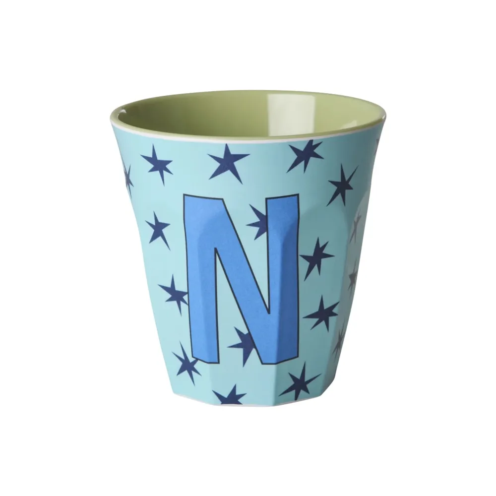 RICE Melamin Buchstabenbecher Stars