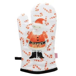 RICE Ofenhandschuh Santa and Candy Cane aus Baumwolle