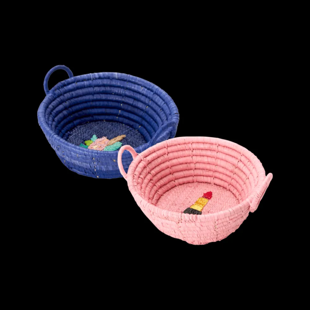 RICE Raffia Körbe Flower and Lipstick