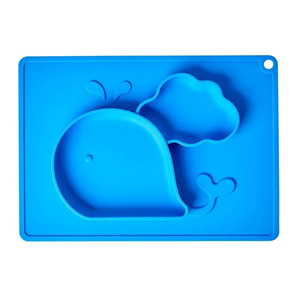 Kinder RICE Silikon Kinderteller Wal